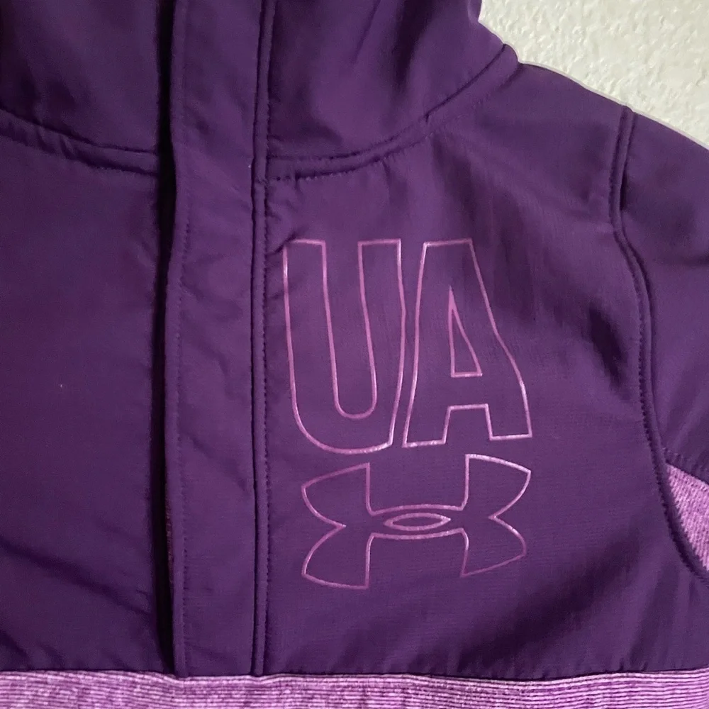 Under Armour UA Girls Cold Gear Phenom Fleece 1/2 Snap Pullover S Purple Rave
